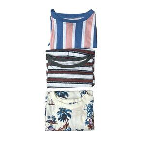 3 Original Use T-Shirts Men's Beach Stripe Graphic S Small Short Sleeve